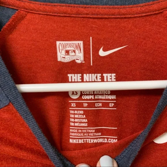 Nike MLB Women’s St. Louis Cardinals Baseball‎ Tee 3/4 Sleeve Stripped Size XS - Picture 4 of 5